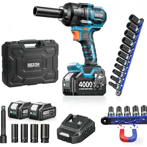 Seesii 21V Cordless Impact Wrench Kit with 1200N.m (886 ft-lbs